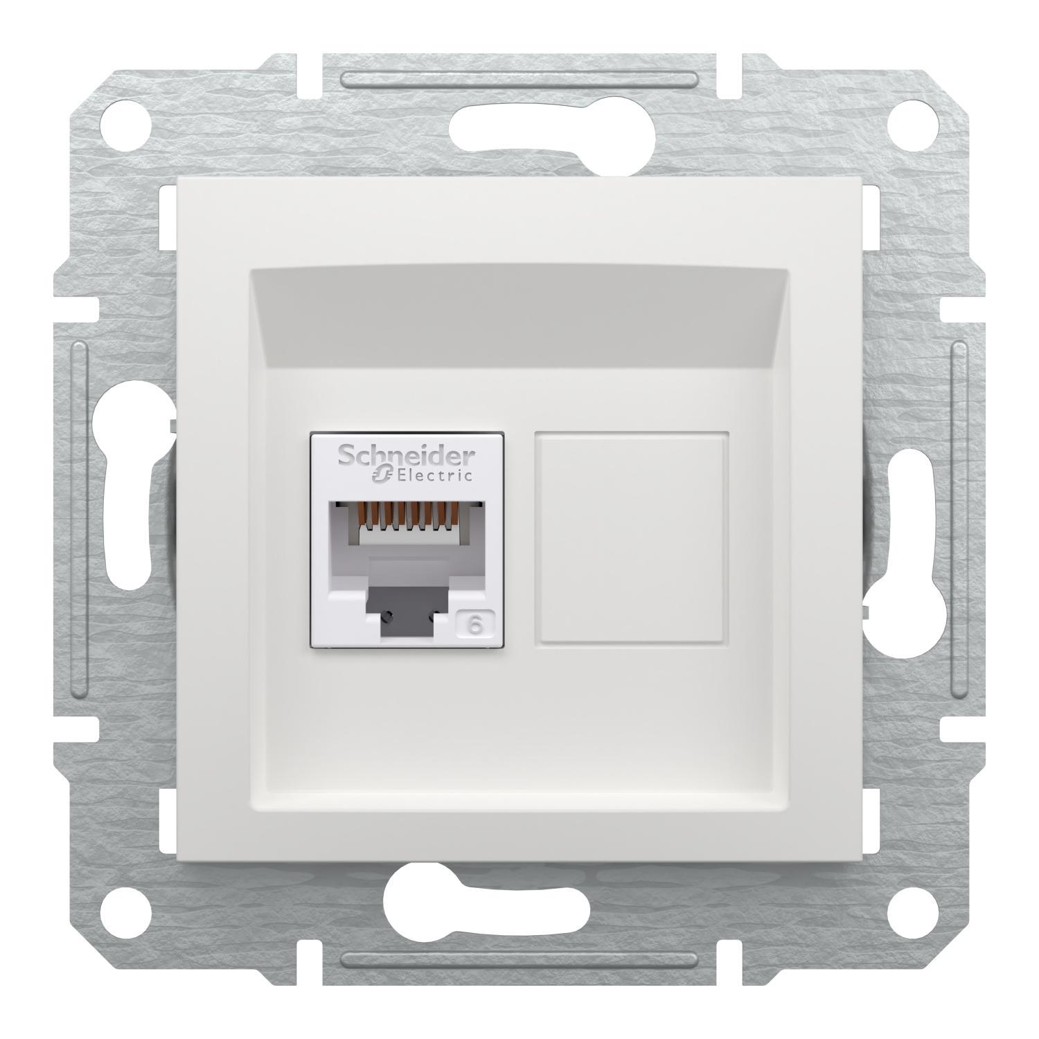 Розетка Schneider Electric Asfora RJ45 UTP 6 без рамки Белый (EPH4770121)