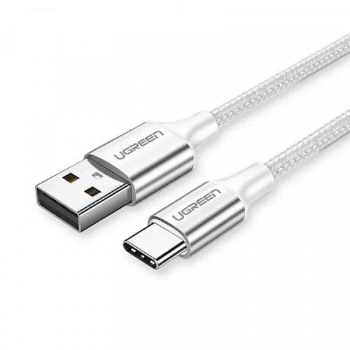 Кабель Ugreen USB 2.0 AM-Type-CM US288 3 A 18 W Nickel Plating Aluminum Braid 60409 3 м Серебряно-белый (570801)