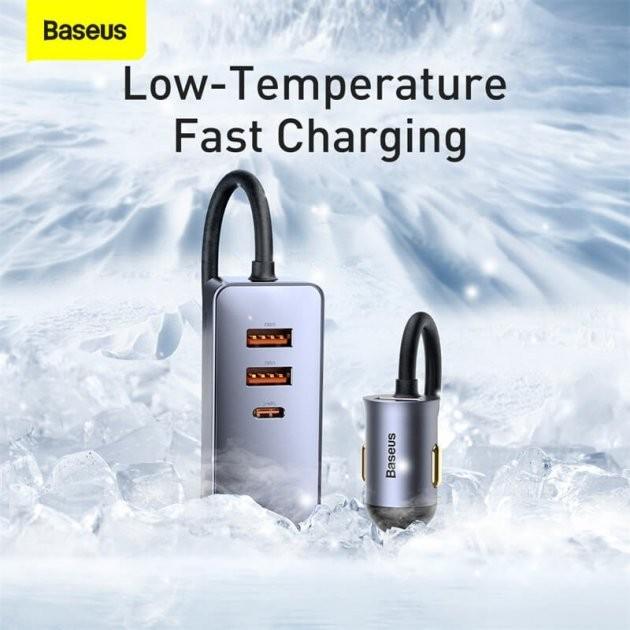 Зарядное устройство автомобильное Baseus Share Together PPS multi-port Fast charging 3 USB 1 Type-C 3A 120W QC PD 1,5 м (CCBT-B0G) - фото 10
