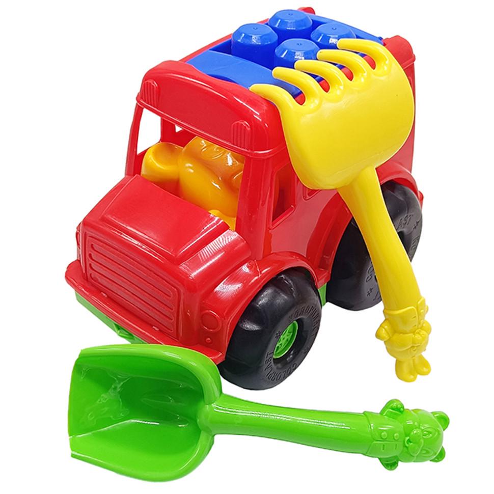 Дитячий пісочний набір "Автобус-бусік" 0091 лопатка/граблі Червоний (RLT53168s65836)