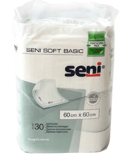 Пелюшки одноразові Seni Soft Basic 60x60 см 30 шт. (21591053)