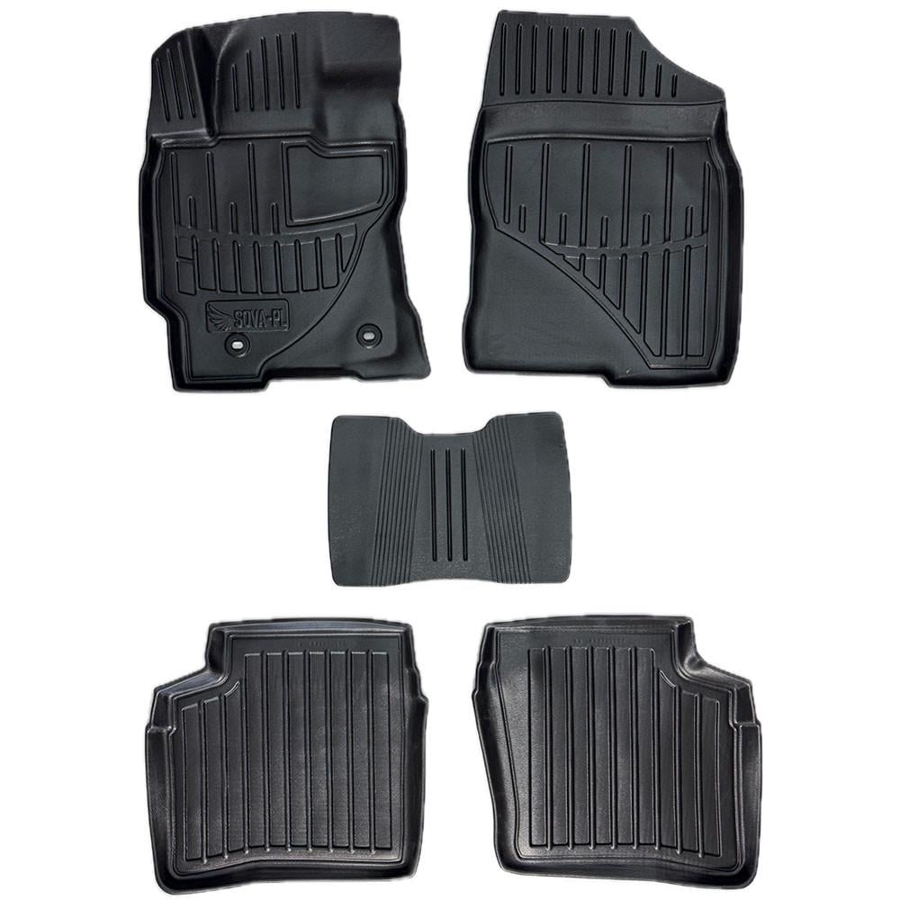 Коврики в салон SOVA-PL для Toyota Prius NHW20 2003-2009 резиновые 5 шт. Черный (28800684)