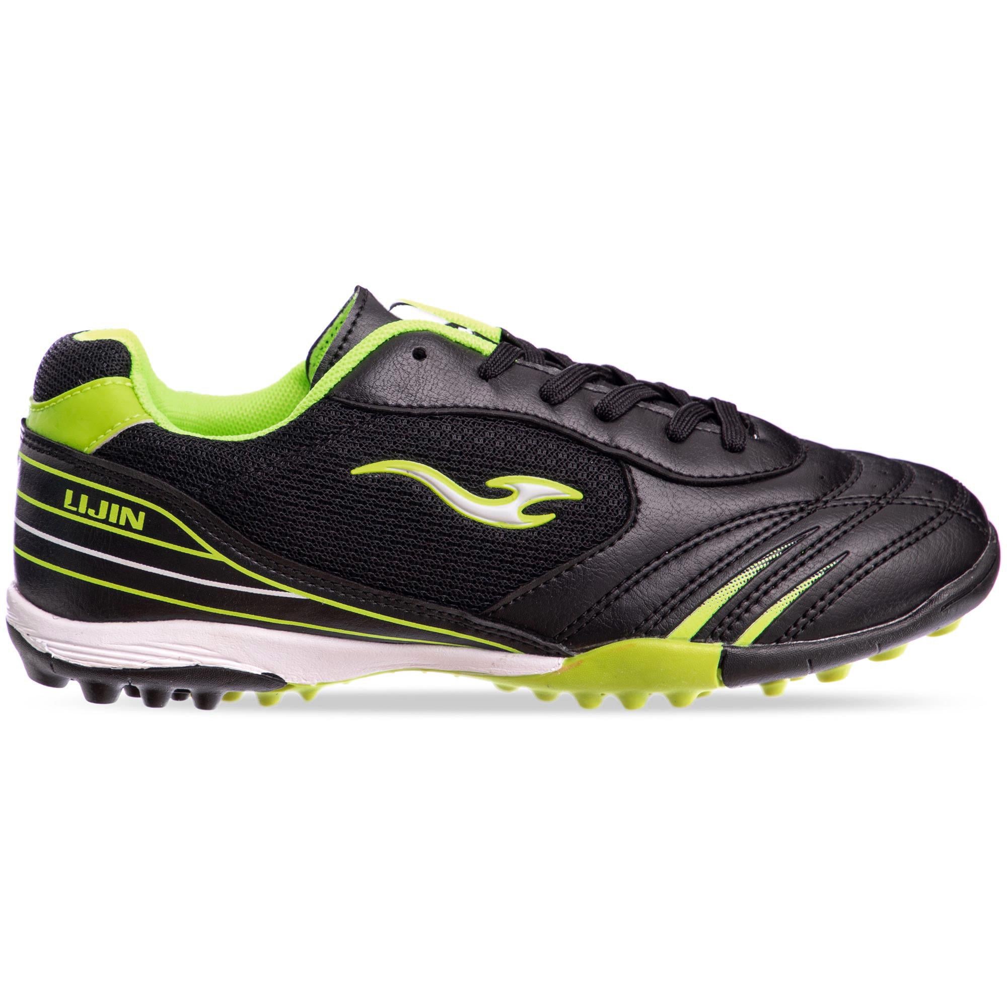 Сороконожки футбольные SP-Sport р. 38 Черный/Салатовый (OB-801B-2)