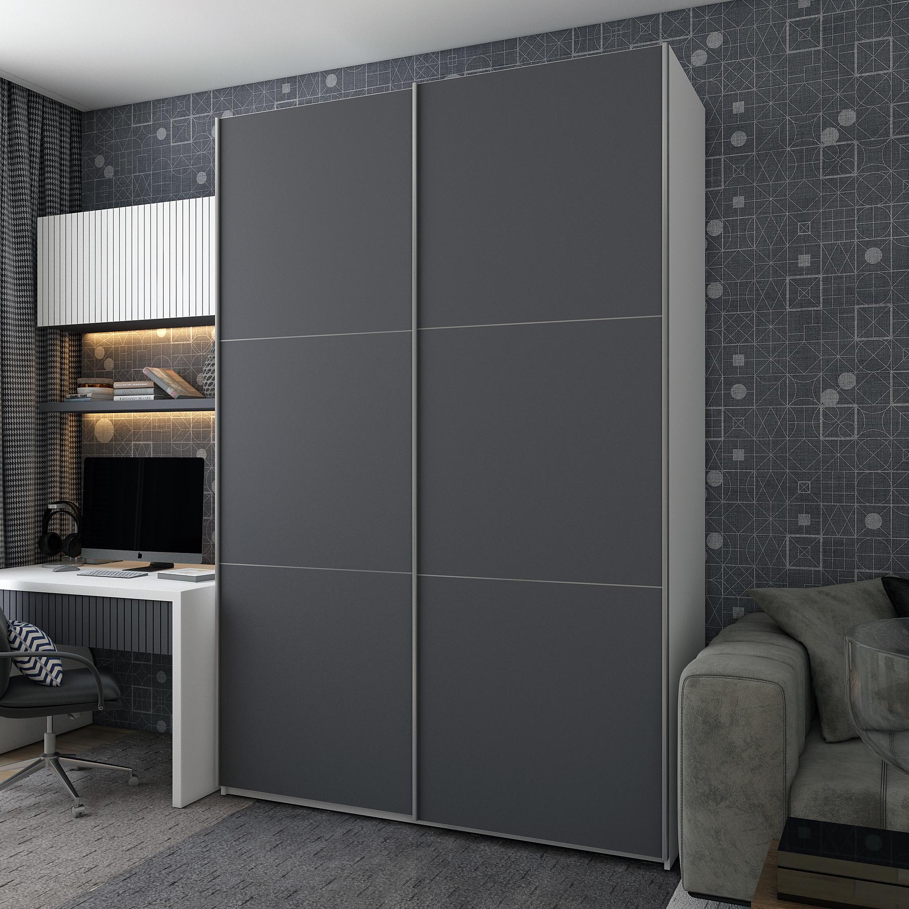 Шкаф-купе двухдверный Doros G-Caiser 160х60х240 см Белый/Графитовый (DRS-011017)