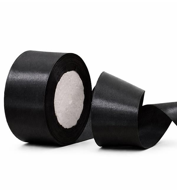 Лента атласная 5 см 23 м Черный (10742) Лента атласная 5 см 23 м Черный (10742)