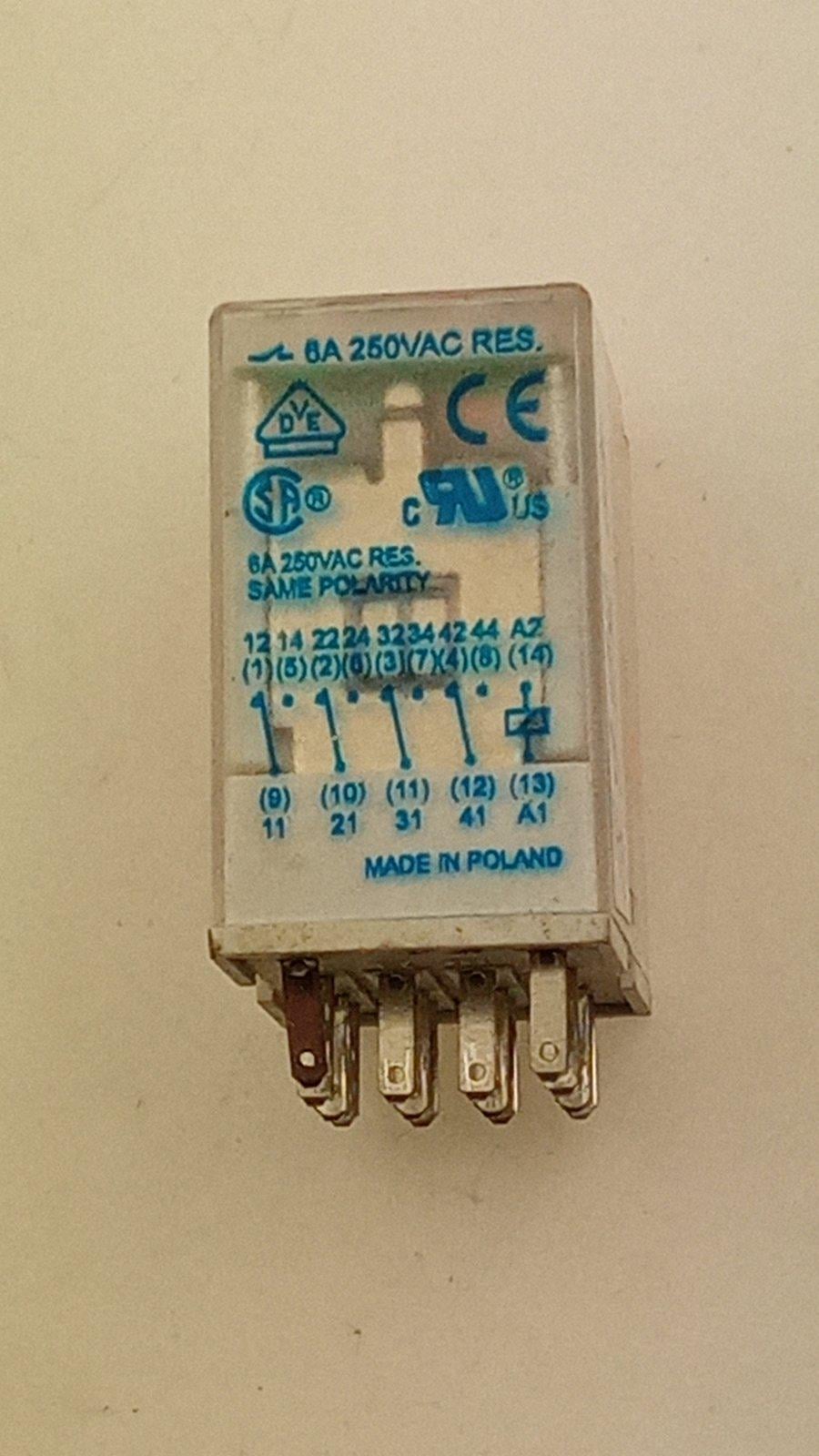Реле GE Power PRC4M40CBL DC12V-6A-4C 27x21x35