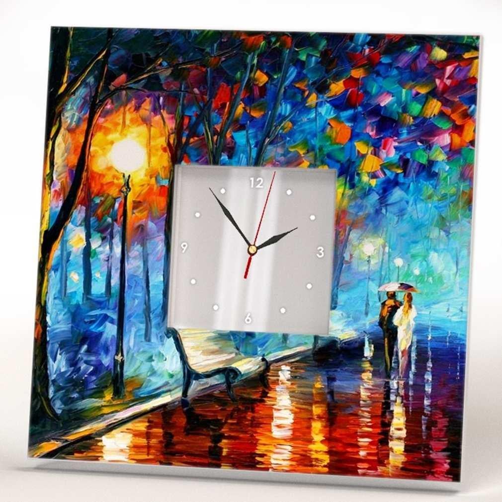 Часы настенные в офис WonderCloud дождливая прогулка 260x260 мм (C00298)