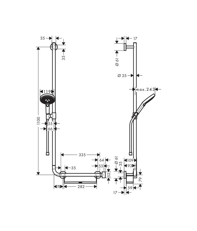 Душовий комплект Hansgrohe Raindance Select S 26324400 із штангою Хром (111942) - фото 5