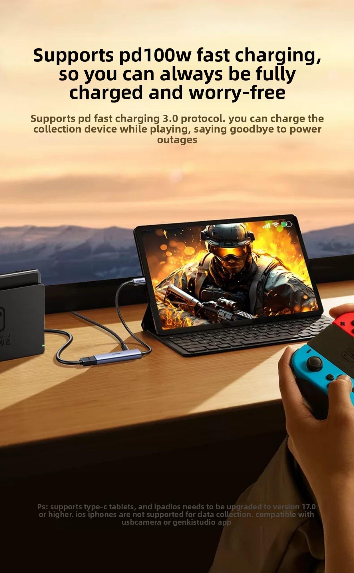 Карта видеозахвата USB Ugreen 100W HDMI TYPE-C 2K Темно-серый (35866) - фото 9 Карта видеозахвата USB Ugreen 100W HDMI TYPE-C 2K Темно-серый (35866) - фото 9