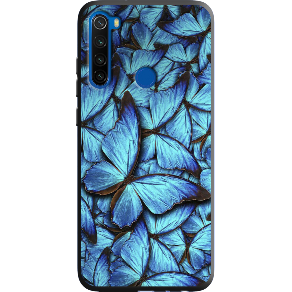 Чохол Boxface Xiaomi Redmi Note 8T Лазурні Метелики Чорний силікон (38532-up1550-38945)