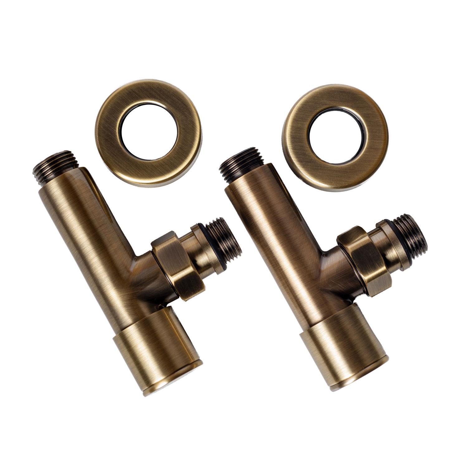 Кран угловой для полотенцесушителей Raftec 1/2"х1/2" удлиненный 2 шт. Бронзовый (H25-530430-4012) - фото 2