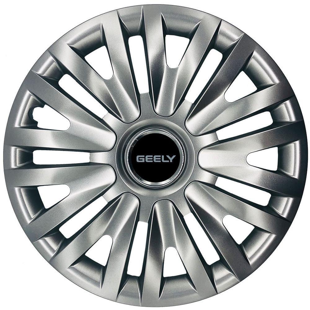 Колпаки SJS 313 с логотипом Geely R15 4 шт. Серебристый