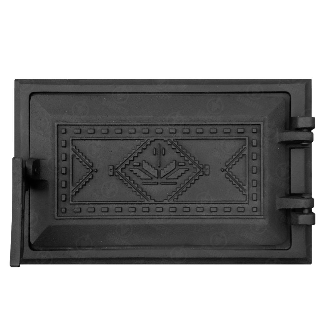 Двері піддувальні Булат Вишиванка чавунна пофарбована 265х165 мм Чорний