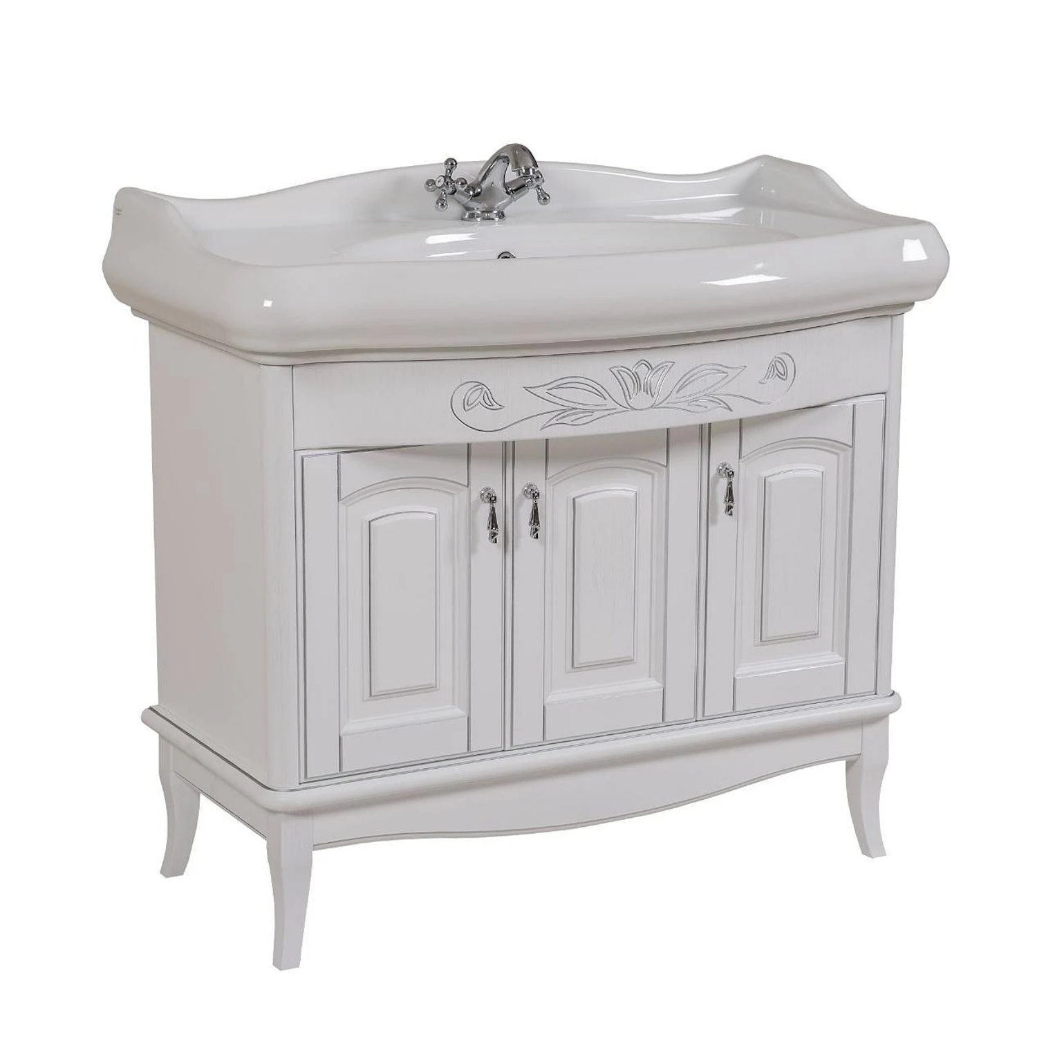 Тумба у ванну Aqua Rodos Мікела 100x55 підлогова з умивальником Роял Білий (АР000040328)