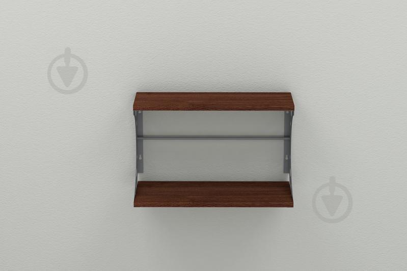 Полиця настінна Ferrum-decor Букін 330x700x240 метал Сірий ДСП Венге 16 мм (BUK0059)