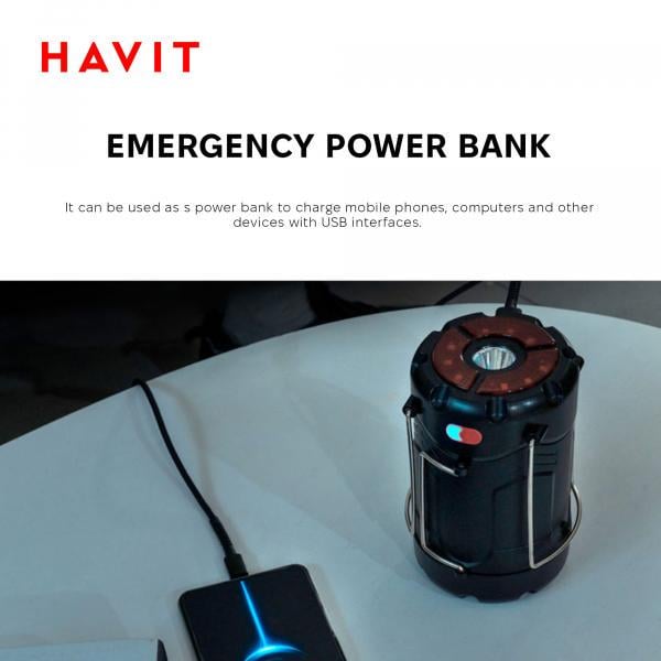 Фонарь кемпинговый Havit HV-S006 многофункциональный 3 Вт 300 Lm (27335) - фото 11 Фонарь кемпинговый Havit HV-S006 многофункциональный 3 Вт 300 Lm (27335) - фото 11