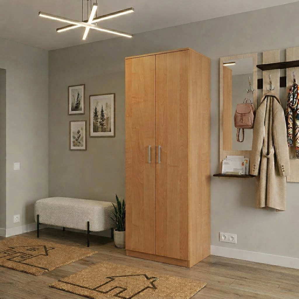 Шкаф для одежды V-Star S1 двухдверный с полкой и штангой ЛДСП 180х65х45,6 см Ольха (33483382)