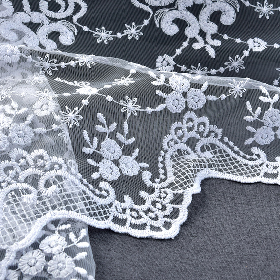 Тюль сетка IDEIA Акация V-01 3,0 м c вышивкой Белый (2200004164489)