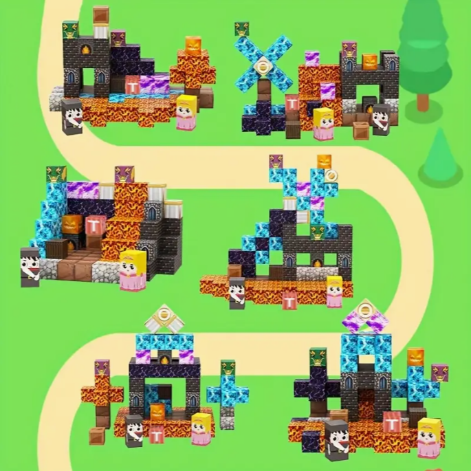 Конструктор магнитный майнкрафт Magnetic Cube гигантский меч 128 дет. (10373) - фото 8 Конструктор магнитный майнкрафт Magnetic Cube гигантский меч 128 дет. (10373) - фото 8