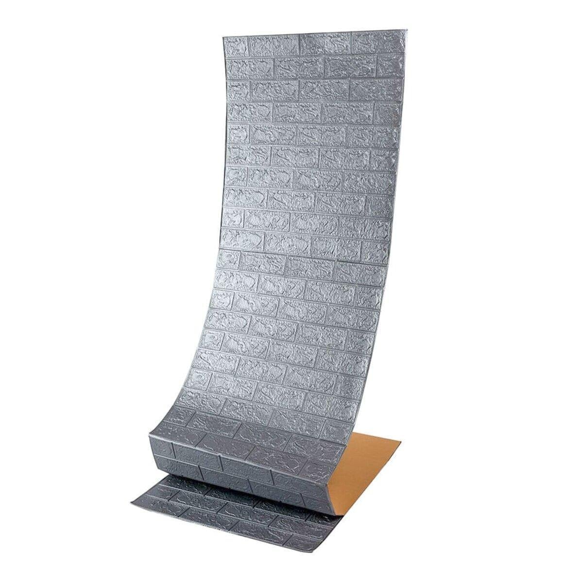 3D-панель стеновая в рулоне R017-2-20 D 700x2 мм x 19,6 м Серебряный (3DPanda-2278)
