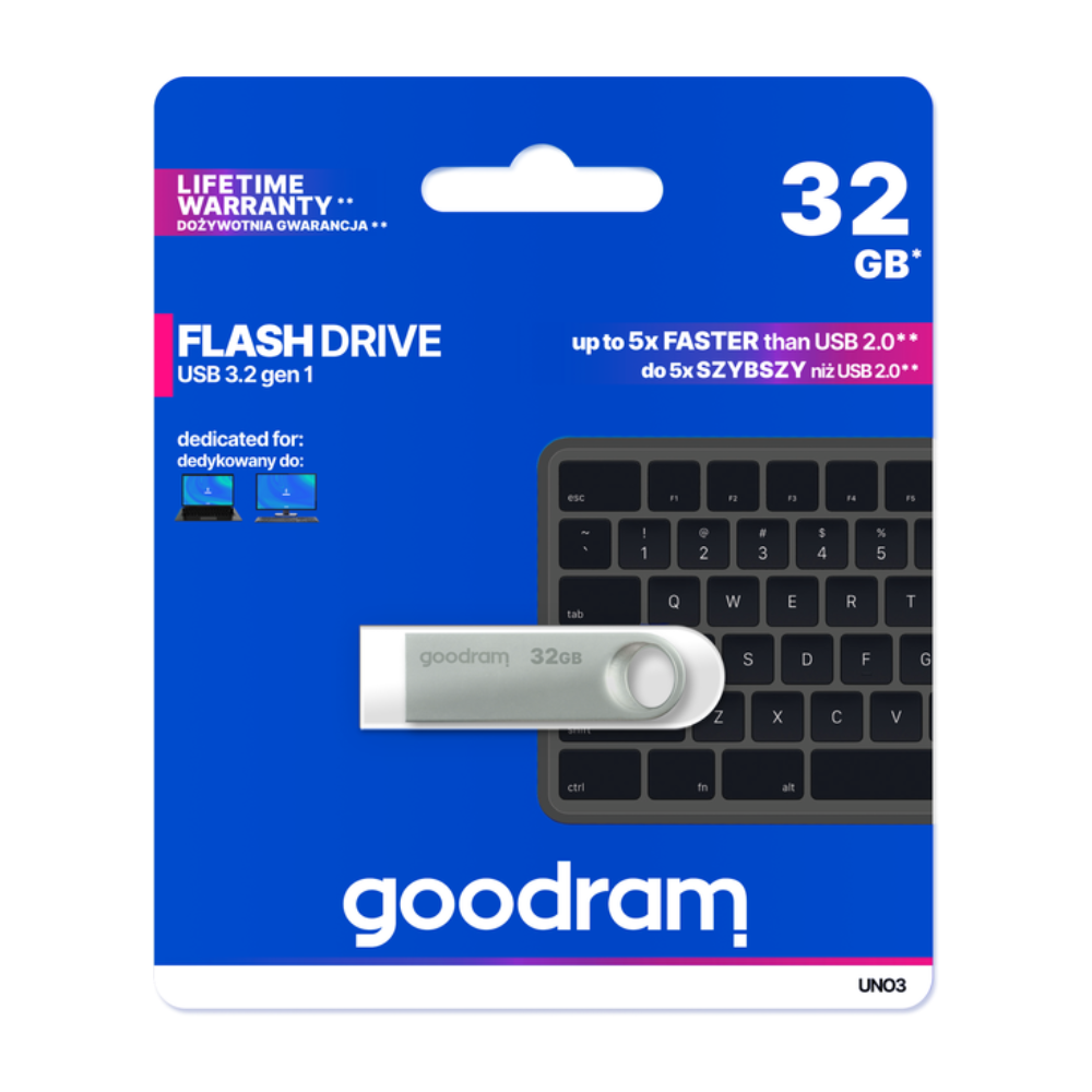 Флеш-память USB Goodram UNO3 USB 3.2 32 ГБ Серебристый (UNO3-0320S0R11) - фото 3