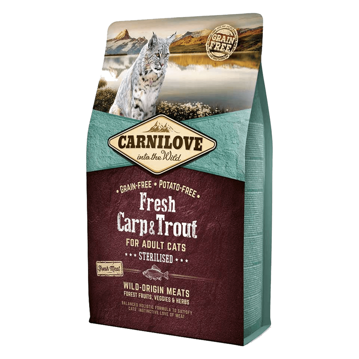 Корм сухой Carnilove Cat Fresh Carp & Trout Sterilised для взрослых стерилизованных кошек с карпом и форелью 2 кг (27441)