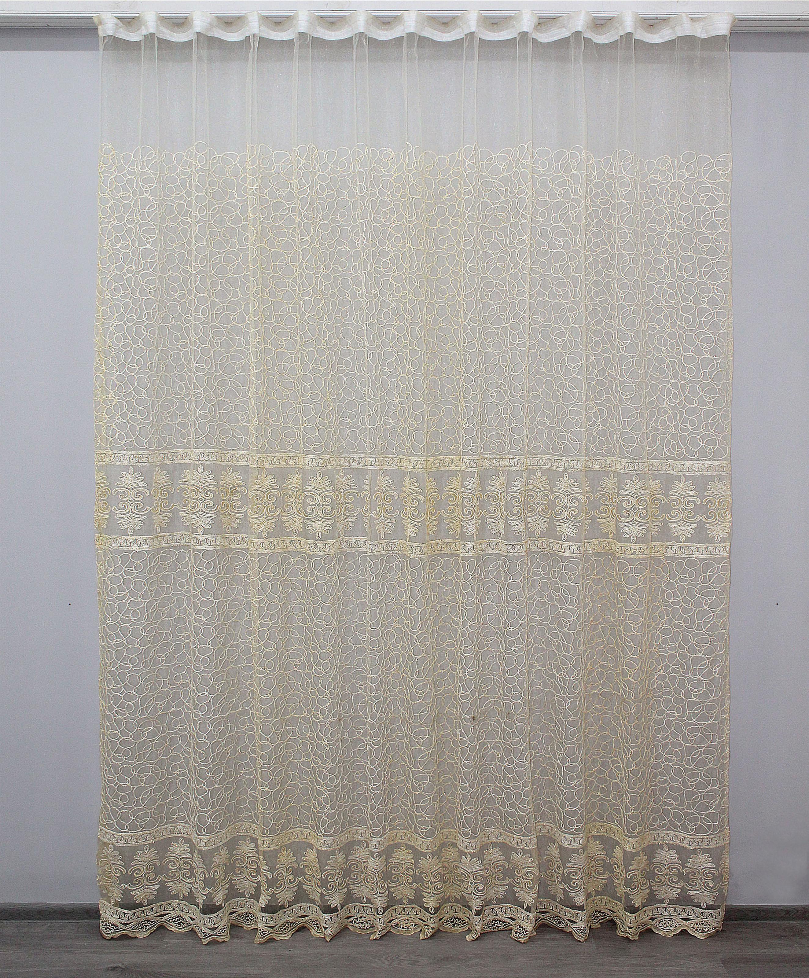 Тюль VR-Textil 1178т фатин с вышивкой 300х270 см Бежевый/Золотистый (40-935)