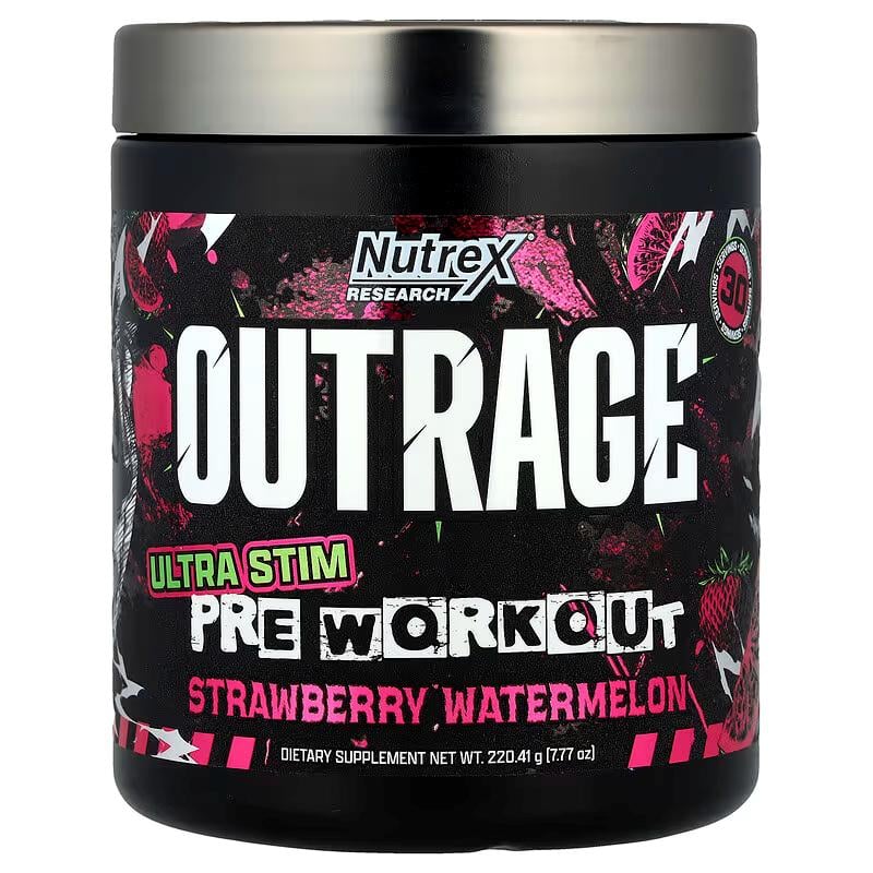 Предтренировочный комплекс Nutrex Outrage Ultra Stim Pre Workout 220 Strawberry-Watermelon 41 г