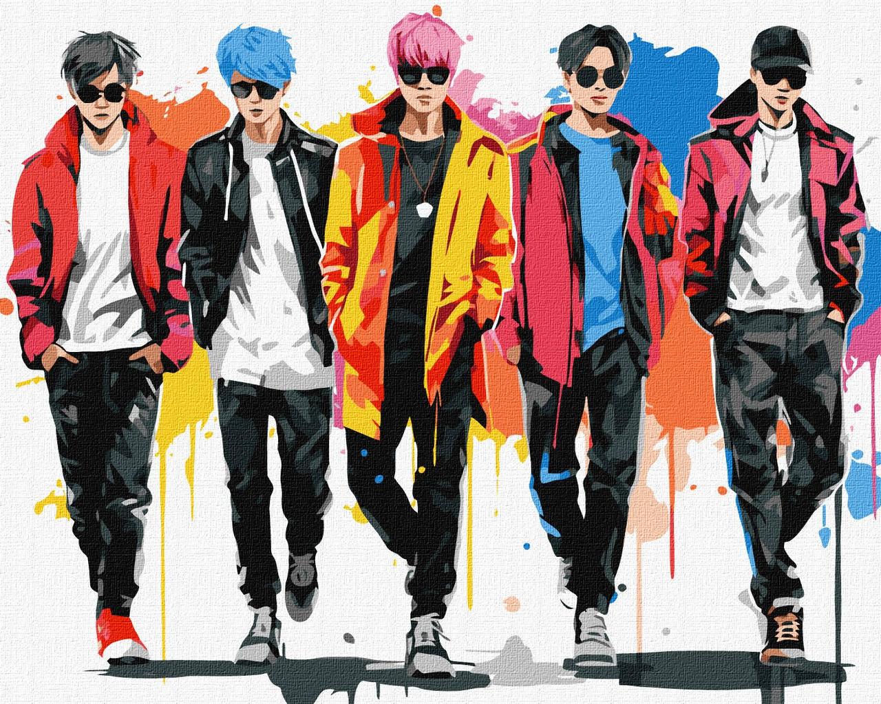 Картина по номерам Ideyka K pop Stray Kids стрей кидс 40х50 см (2176111571)