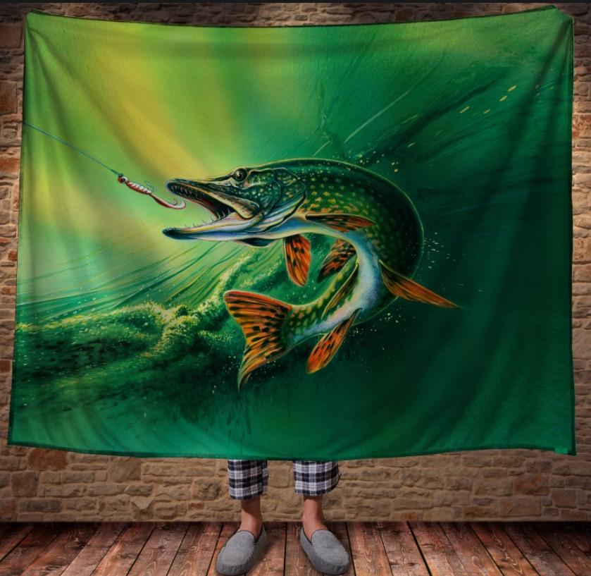 Плед с 3D принтом Щука 150x200 см (epi_0144)
