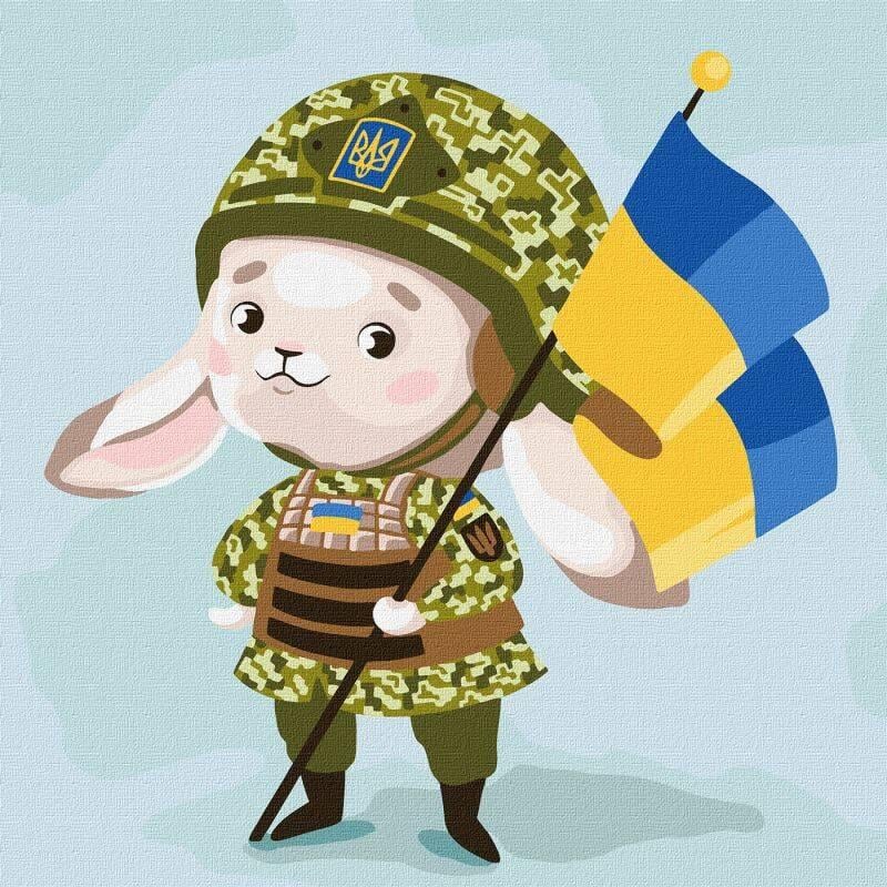 Картина за номерами Ideyka Зайчик-захисник 30х30 см (2824286914)