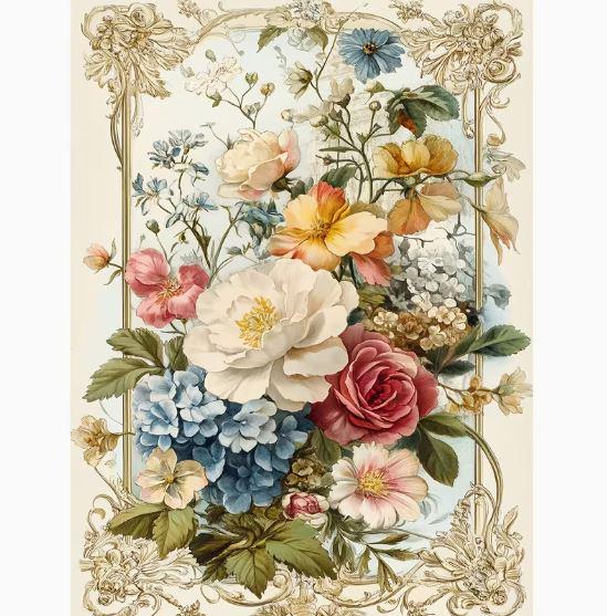 Набор для вышивки крестом JOZYSH Элегантный цветочный винтаж орнамент 14CT канва Аида с нанесенным рисунком 30x40 см (2868198900)