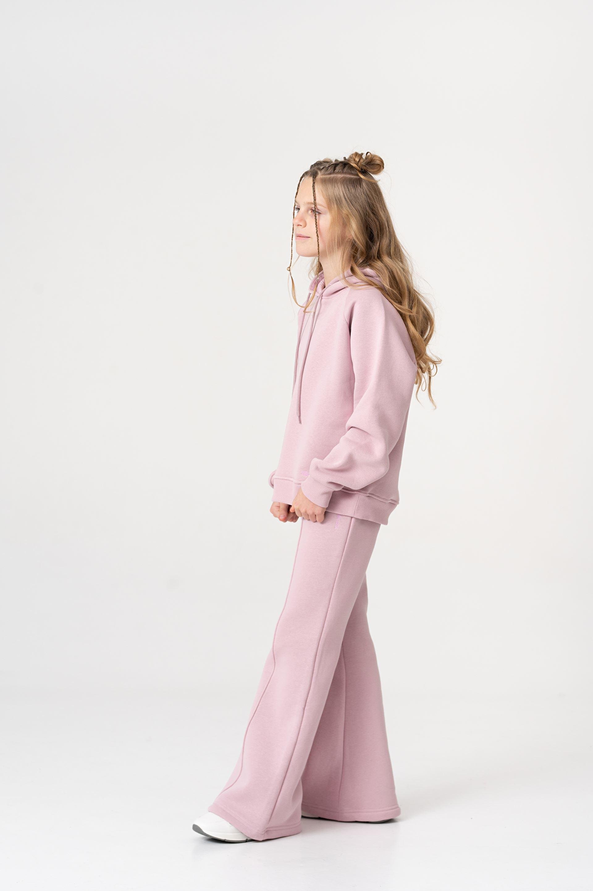 Костюм на флісі з штанами палаццо Yumster YN.22.25.007 152 см Пудровий - фото 4