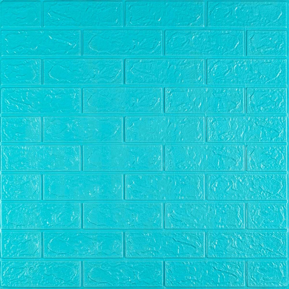 Плитка самоклеящаяся на стену Sticker Wall кирпич SW-00000573 700х770х3 мм Бирюзовый (iz17087)