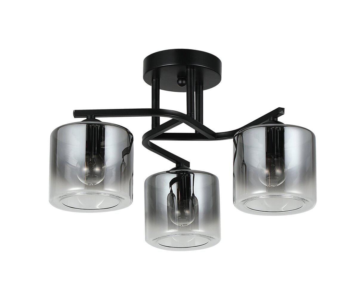Люстра стельова Light House SRS-20865/3 плафон димчастий/прозорий Чорний Люстра стельова Light House SRS-20865/3 плафон димчастий/прозорий Чорний