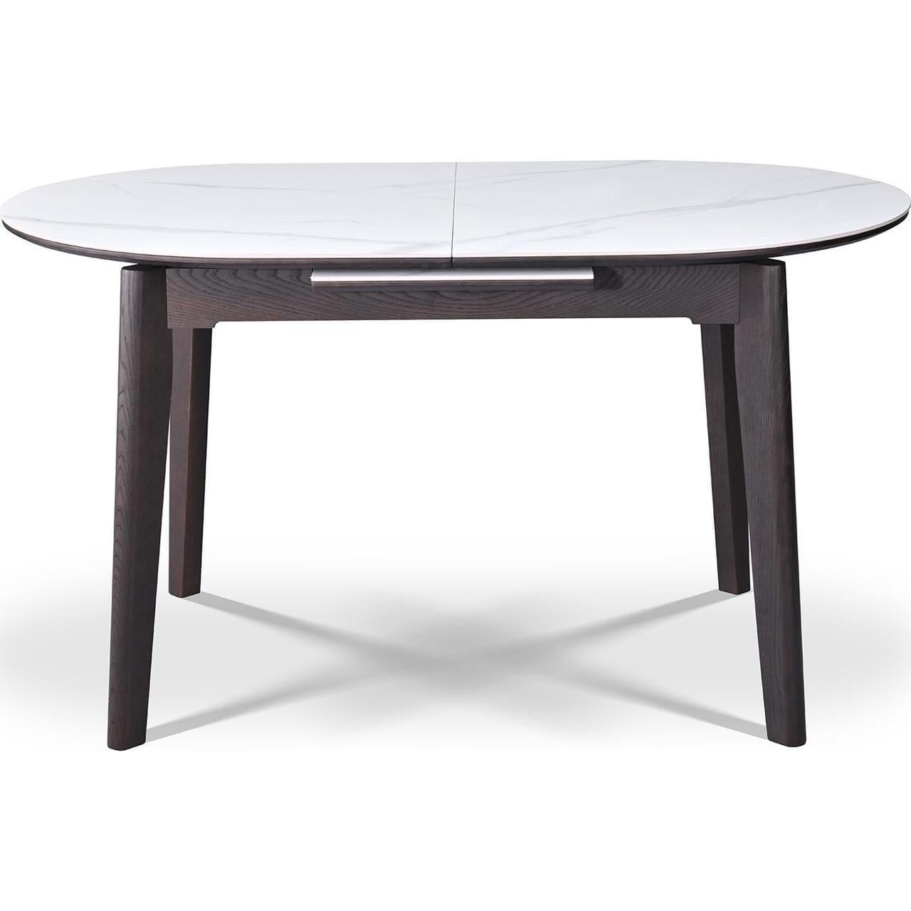 Стол обеденный Martin раскладной 6-8 мест 140 см Arctic ice ceramic top black base (13987)