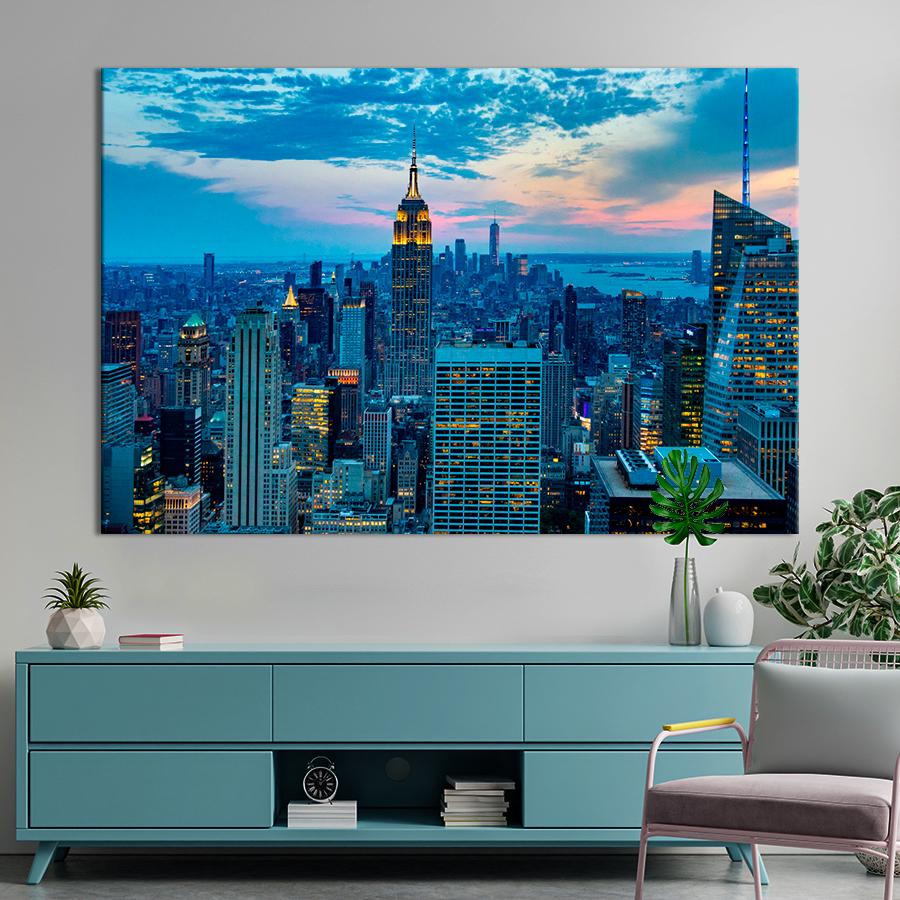 Картина город Великолепный вид на Эмпайр-стейт-билдинг 80x54 см (A618-1)
