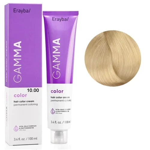 Краска для волос перманентная Erayba Gamma Color Cream 10/00 Натуральный экстра-светлый блонд 100 мл