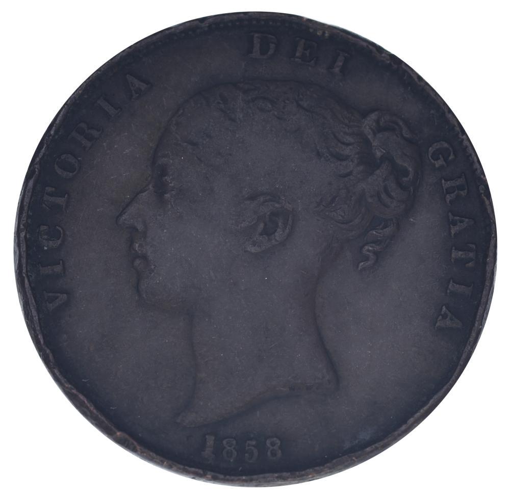 Коллекционная монета Великобритания 1 пенни 1858 F-VF (М24419)