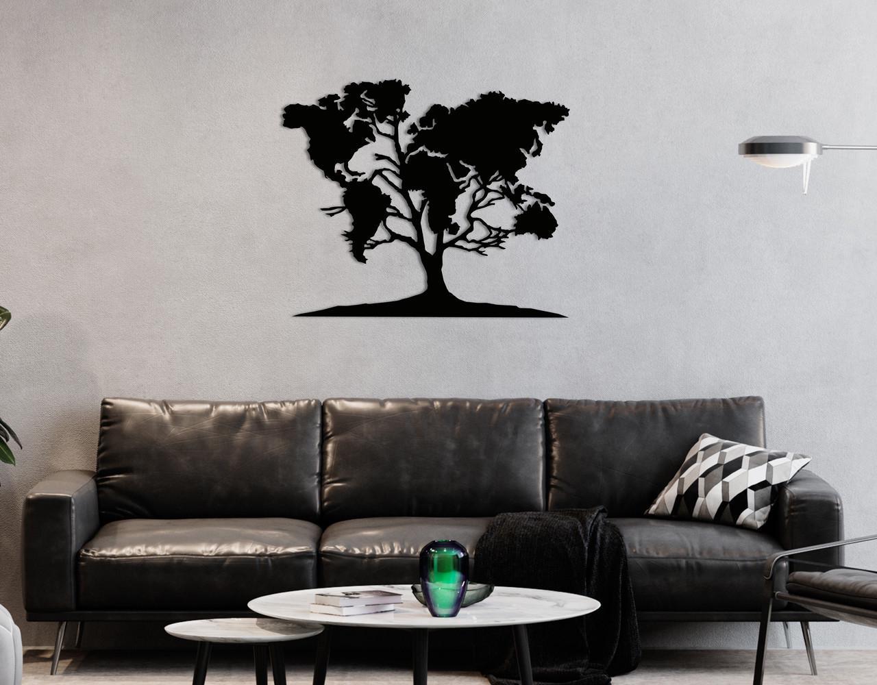 Декоративное панно на стену Upwood Decor Tree Map 35х42 см Black (1552226204)