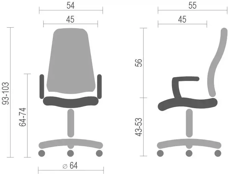 Кресло компьютерное для персонала тканевое АКЛАС Арси WT TILT Желтый (00012475) - фото 15