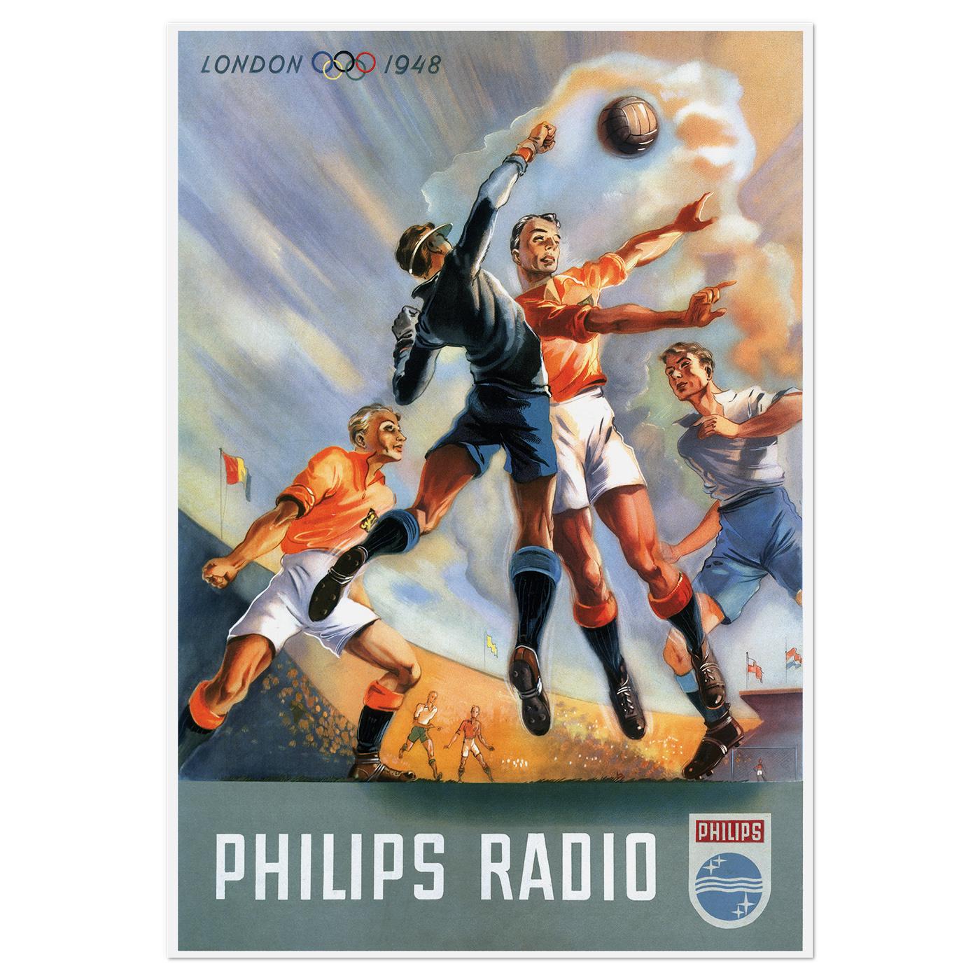Плакат ретро Philips Radio – Football 1948 58x84 см (0201)