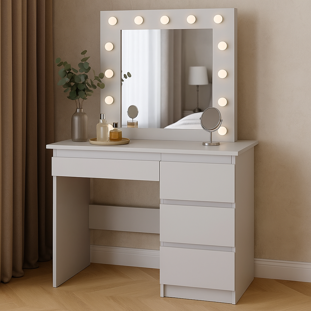 Столик для макияжа с зеркалом и подсветкой Beauty 94x140/75x43 см Кашемир (TB31141400000) - фото 4 Столик для макияжа с зеркалом и подсветкой Beauty 94x140/75x43 см Кашемир (TB31141400000) - фото 4