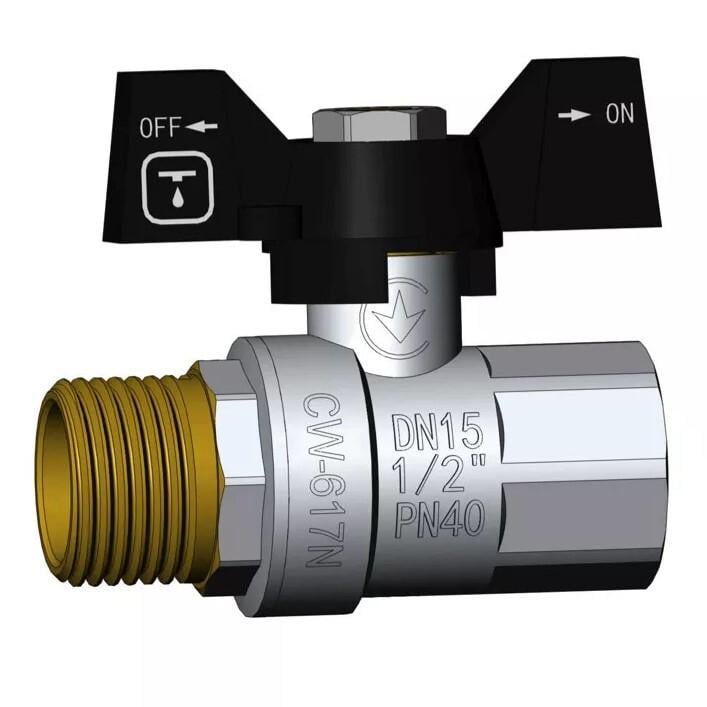 Кран кульовий ITAL IB110111 1/2" ВН метелик (172413) - фото 1 Кран кульовий ITAL IB110111 1/2" ВН метелик (172413) - фото 1