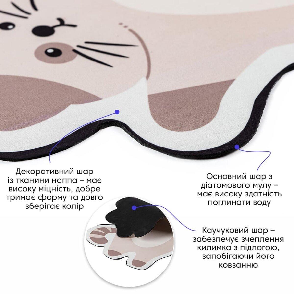 Коврик влаговпитывающий Котик 40x60 см x 3 мм D (3DPanda-2564) - фото 2 Коврик влаговпитывающий Котик 40x60 см x 3 мм D (3DPanda-2564) - фото 2