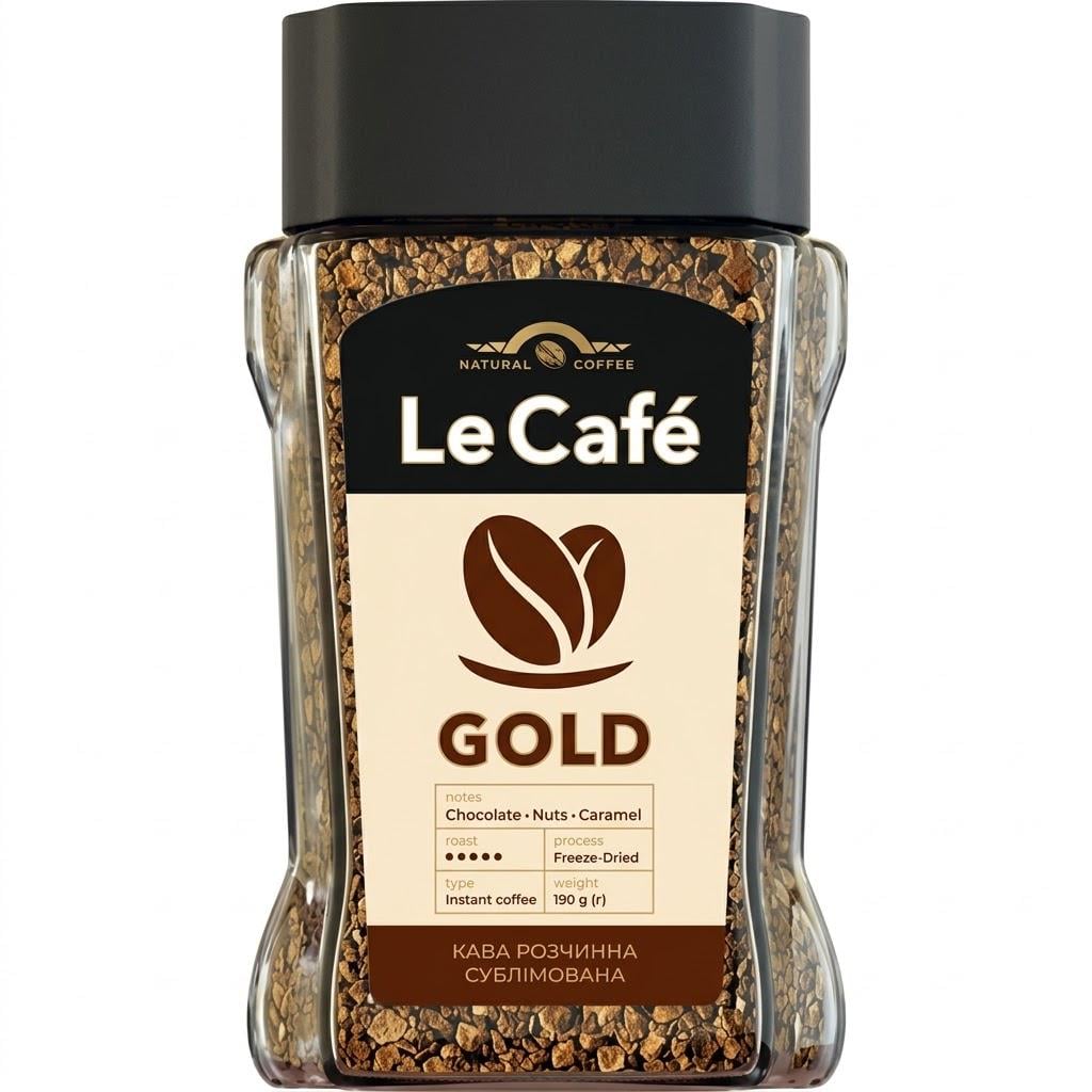 Кофе растворимый Le Cafe Gold, 190 г, стеклянная банка