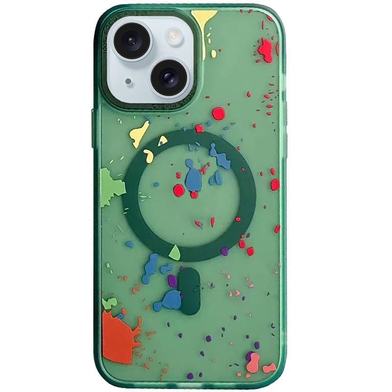 Противоударный чехол TPU+PC Flush with MagSafe для Apple iPhone 14 (6.1") Dark green