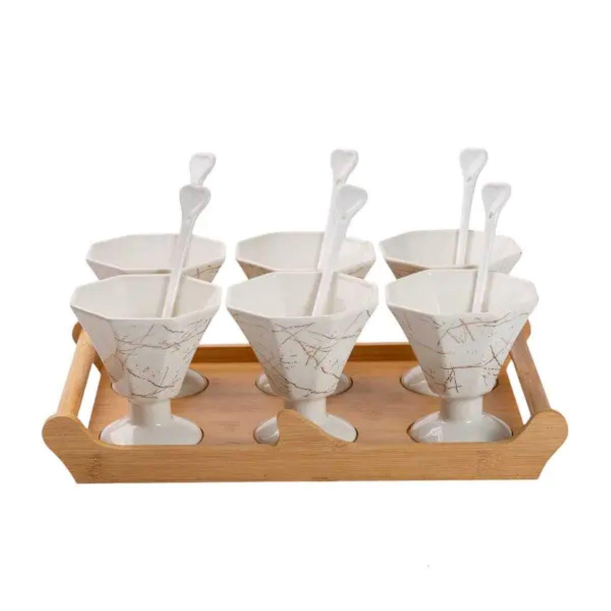 Набор креманок керамика HP-1220 6 шт. 200 мл Белый (A-032968) Набор креманок керамика HP-1220 6 шт. 200 мл Белый (A-032968)