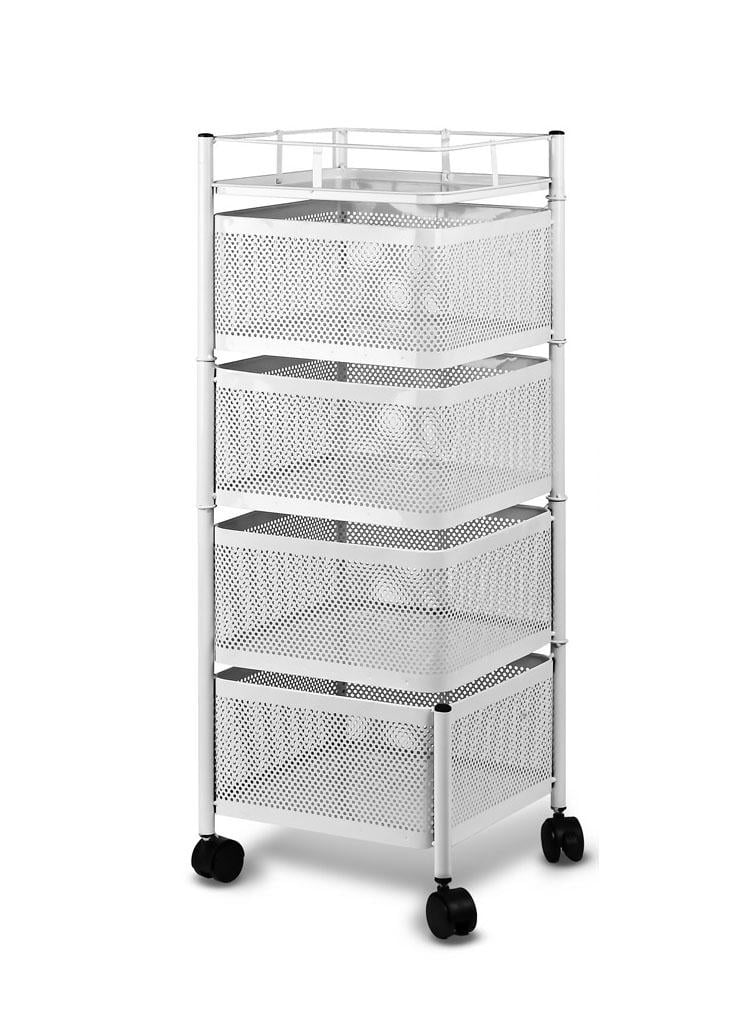 Этажерка на колесах R93519-W Cube 4 овраг 27x27x77 см Этажерка на колесах R93519-W Cube 4 овраг 27x27x77 см