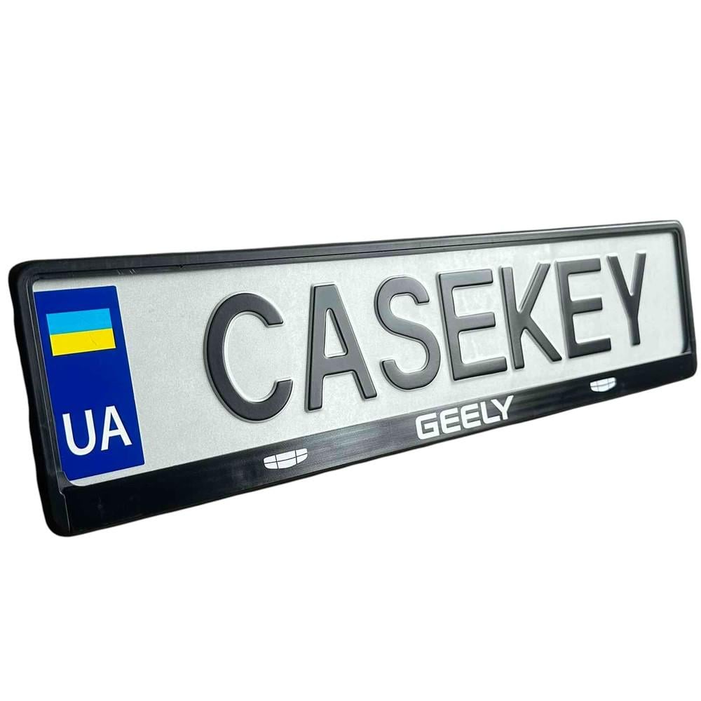 Авторамка с лакированной печатью Geely (geramka1)